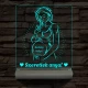 Szeretlek anya, egyedi fotógravírozás fatalppal 7 színű 3D led lámpa