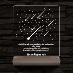 Csillaghullás személyre szabott 20 cm fa talp 7 színű 3D led lámpa