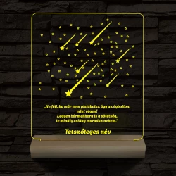 Csillaghullás személyre szabott 20 cm fa talp 7 színű 3D led lámpa