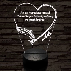 Horgász Love fotógravírozás  7 színű 3D led lámpa