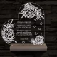Egyedi idézet személyre szabott rózsákkal fatalppal 7 színű 3D led lámpa