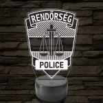 Rendőrségi logo – 7 színű, színváltós 3D LED lámpa