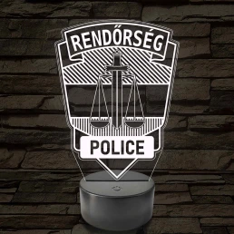 Rendőrségi logo – 7 színű, színváltós 3D LED lámpa