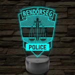 Rendőrségi logo – 7 színű, színváltós 3D LED lámpa