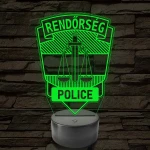Rendőrségi logo – 7 színű, színváltós 3D LED lámpa
