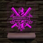 Egyedi Barber Shop – 7 színű, színváltós 3D LED lámpa