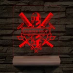 Egyedi Barber Shop – 7 színű, színváltós 3D LED lámpa