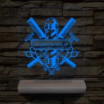 Egyedi Barber Shop – 7 színű, színváltós 3D LED lámpa
