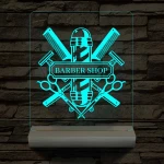 Egyedi Barber Shop – 7 színű, színváltós 3D LED lámpa