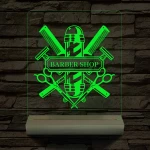 Egyedi Barber Shop – 7 színű, színváltós 3D LED lámpa