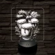 Konga móka 7 színű valósághű 3D led lámpa