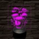 Konga móka 7 színű valósághű 3D led lámpa