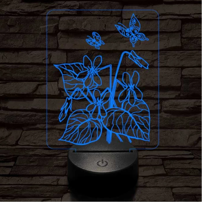 Ibolya  7 színű 3D led lámpa