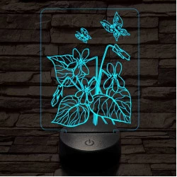 Ibolya  7 színű 3D led lámpa