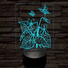 Ibolya  7 színű 3D led lámpa