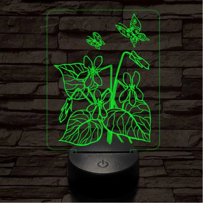 Ibolya  7 színű 3D led lámpa