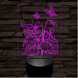 Ibolya  7 színű 3D led lámpa