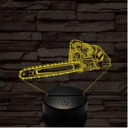 Láncfűrész 7 színű 3D led lámpa