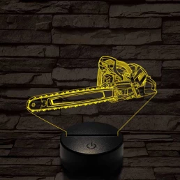 Láncfűrész 7 színű 3D led lámpa