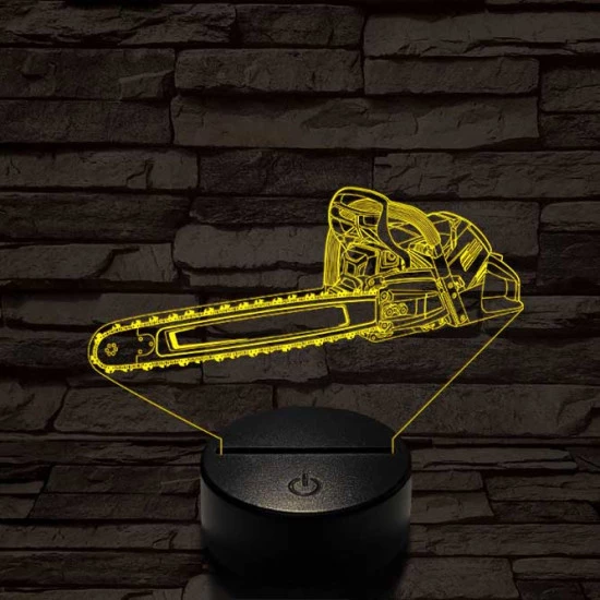 Láncfűrész 7 színű 3D led lámpa