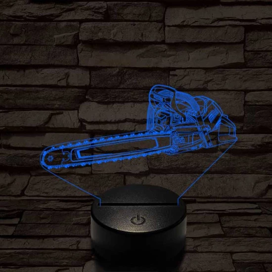 Láncfűrész 7 színű 3D led lámpa