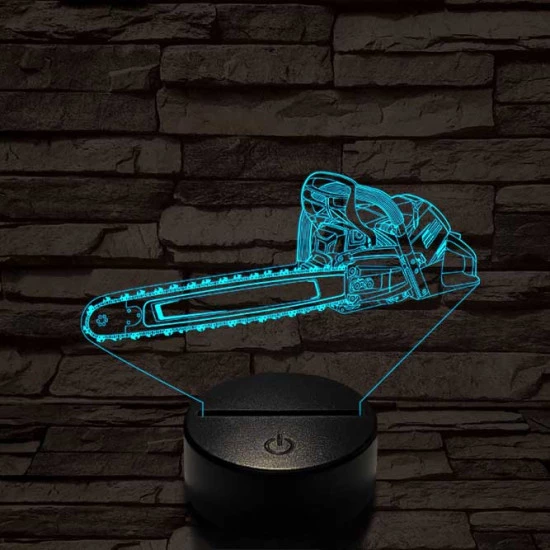 Láncfűrész 7 színű 3D led lámpa