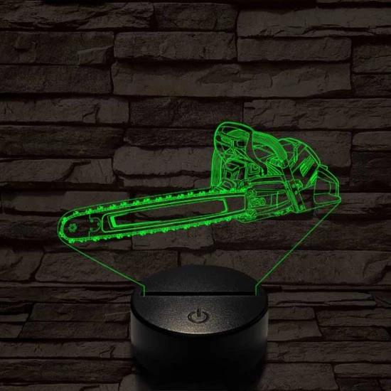 Láncfűrész 7 színű 3D led lámpa
