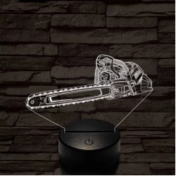 Láncfűrész 7 színű 3D led lámpa