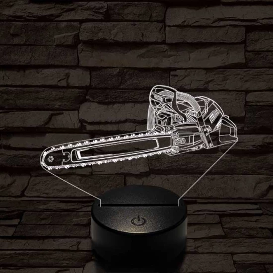 Láncfűrész 7 színű 3D led lámpa
