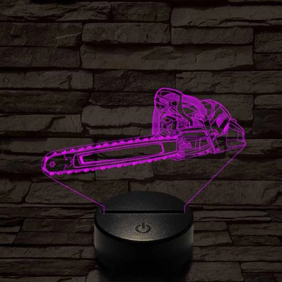Láncfűrész 7 színű 3D led lámpa