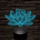 Lótusz virág 7 színű 3D led lámpa