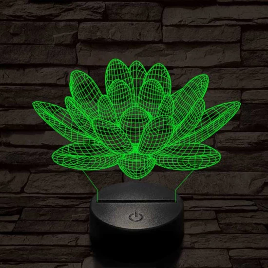 Lótusz virág 7 színű 3D led lámpa