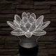 Lótusz virág 7 színű 3D led lámpa