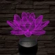Lótusz virág 7 színű 3D led lámpa