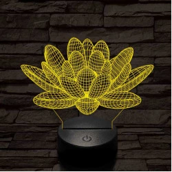 Lótusz virág 7 színű 3D led lámpa