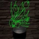 Tulipáncsokor 7 színű 3D led lámpa
