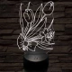 Tulipáncsokor 7 színű 3D led lámpa