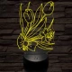 Tulipáncsokor 7 színű 3D led lámpa