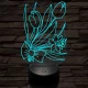 Tulipáncsokor 7 színű 3D led lámpa