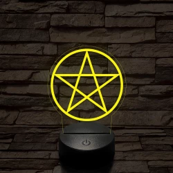 Pentagram 7 színű 3D led lámpa