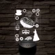 SteamPunk montázs 7 színű 3D led lámpa