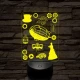 SteamPunk montázs 7 színű 3D led lámpa