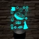 SteamPunk montázs 7 színű 3D led lámpa