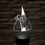 Tiny Green mall Wizard meme 7 színű 3D led lámpa