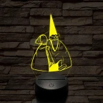 Tiny Green mall Wizard meme 7 színű 3D led lámpa