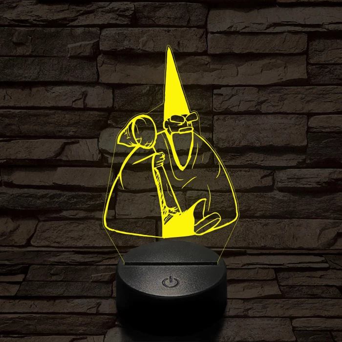 Tiny Green mall Wizard meme 7 színű 3D led lámpa