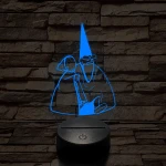 Tiny Green mall Wizard meme 7 színű 3D led lámpa