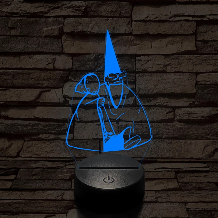 Tiny Green mall Wizard meme 7 színű 3D led lámpa