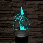Tiny Green mall Wizard meme 7 színű 3D led lámpa