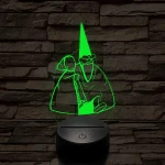 Tiny Green mall Wizard meme 7 színű 3D led lámpa